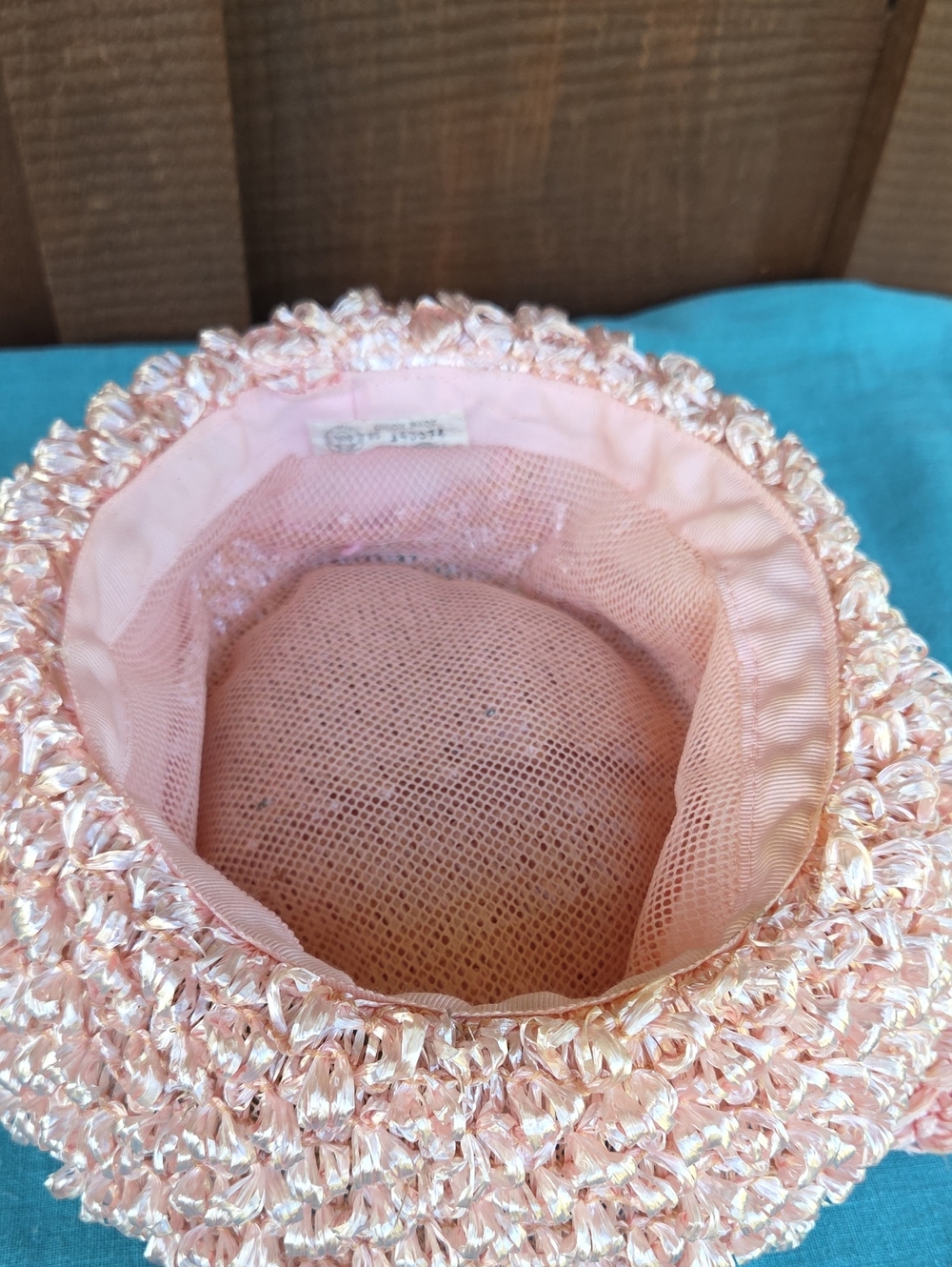 Vintage Pink Woven Straw Hat & Bag - Picture 10 of 12